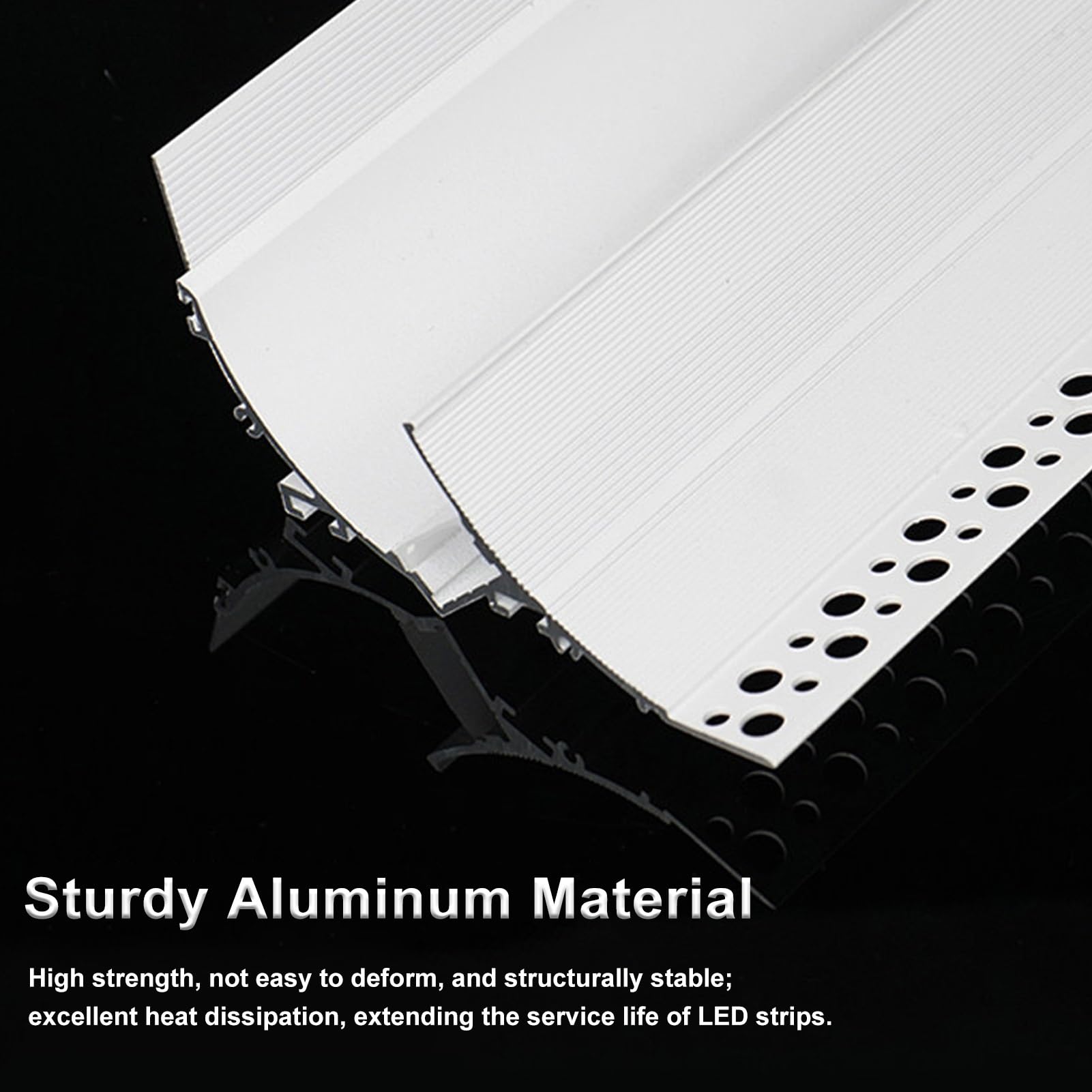 Upward Down Lighting Crown Molding White, Aluminum Cornice Moulding Trim with PC Diffuser Cover, Home Decor Ceiling Edge LED Channel Holder(1 m/3.3 ft)