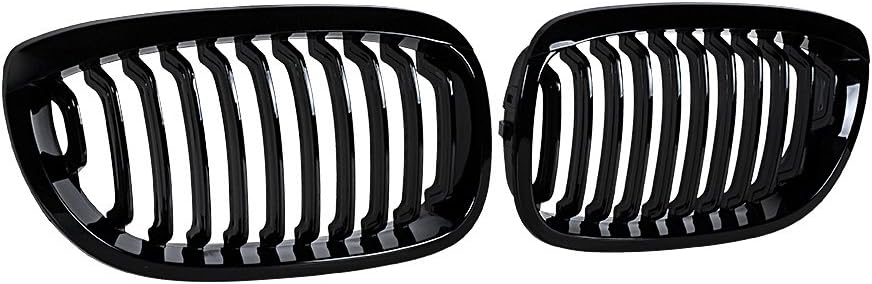 Glossy Black Front Sport Kidney Grille Grill Compatible with BMW 2003-2006 E46 325Ci 330Ci 2-Door LCI 2004 2005