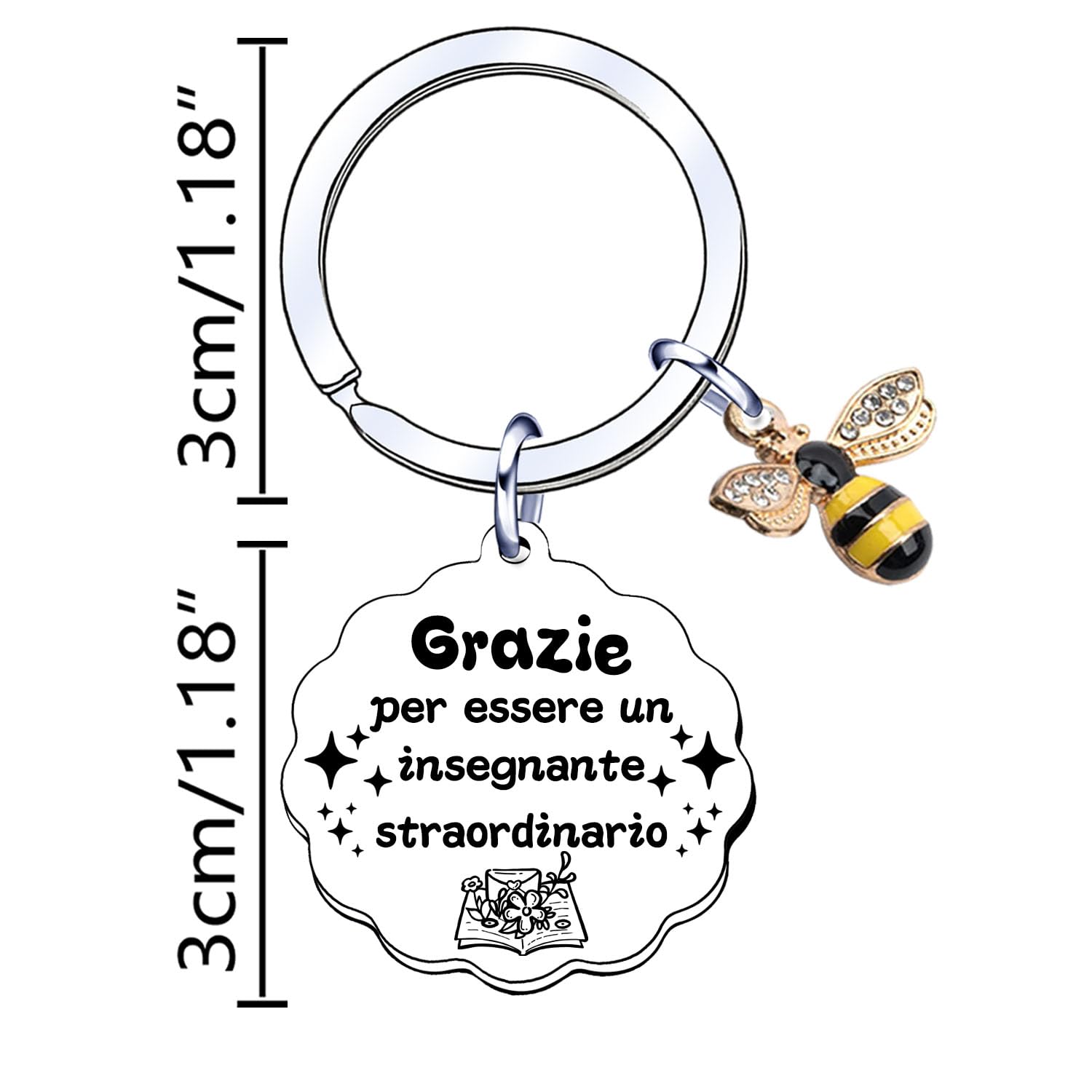 AIMINI Portachiavi Regalo Maestra fine Anno Regalo Maestra Portachiave Maestre idee Regalo per insegnante Professoressa Porta chiavi insegnanti originale Regalo maestra asilo Elementare Medie