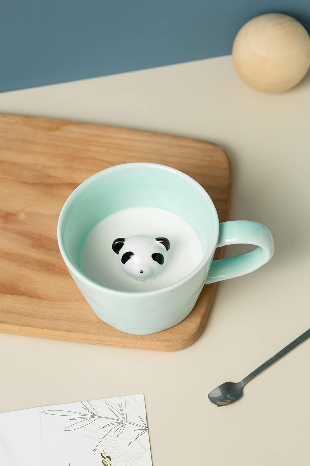 DIHOclub Panda Ceramic Cup Hidden 3D Animal Inside Mug,Cute Cartoon Handmade Figurine Mugs,Holiday and Birthday Gift for Coffee & Tea Lovers,12 OZ (Blue) - Image 5