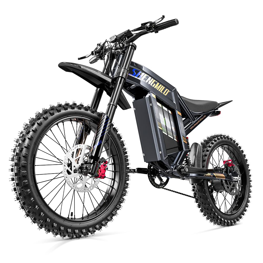 Shengmilo E Bike Herren,S900 Pro,Elektrofahrrad 19“ Zoll Fat Tire E-Mountainbike Vollfederung E-Bike 60V 35Ah Akku 7 Gang Schaltwerk Elektrisches Fahrrad mit 150NM Sport & Freizeit