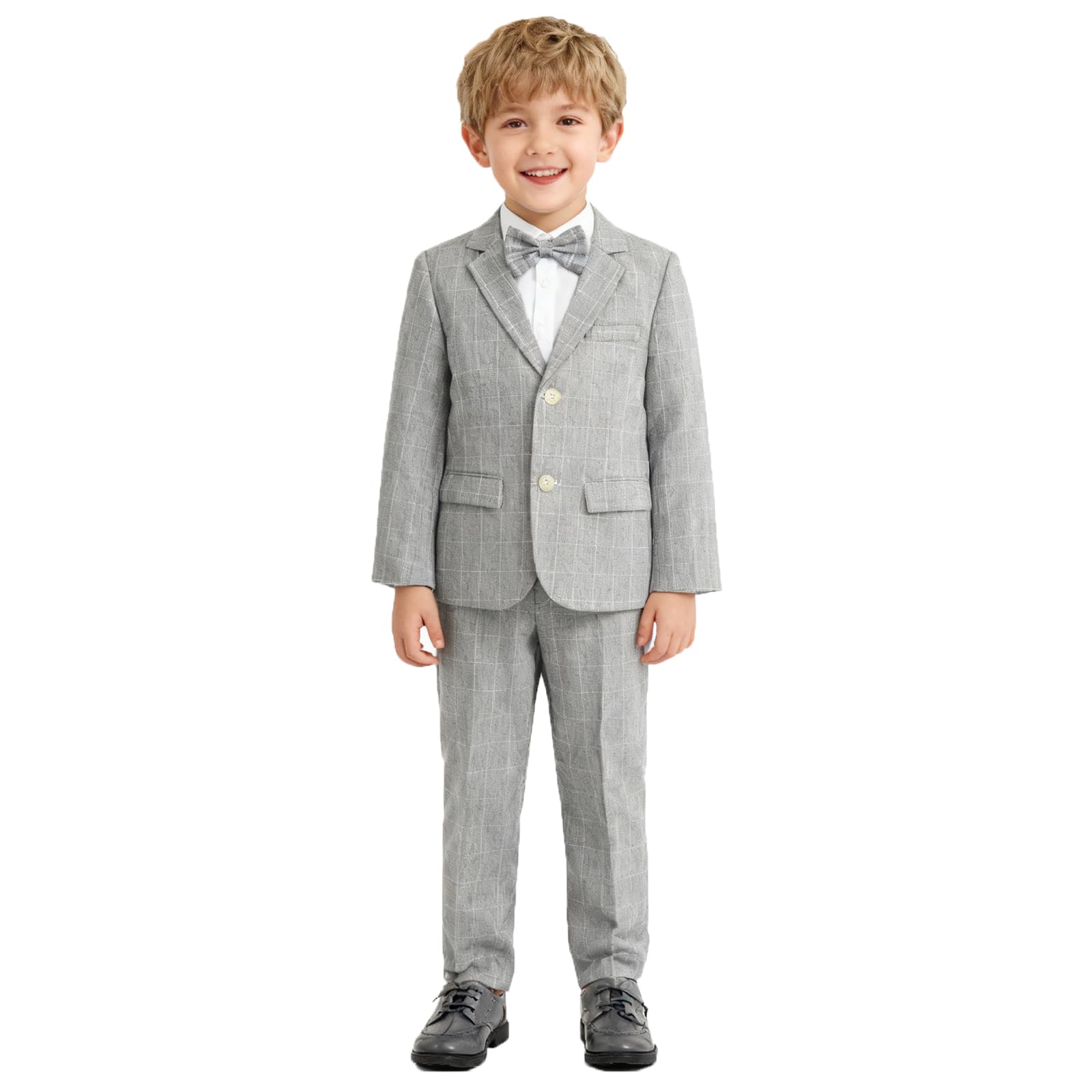 Boys Suit Wedding Ring Bearer Outfit Kids Suit Set, Blazer Pants Bow Tie Dress Clothes Formal Wear