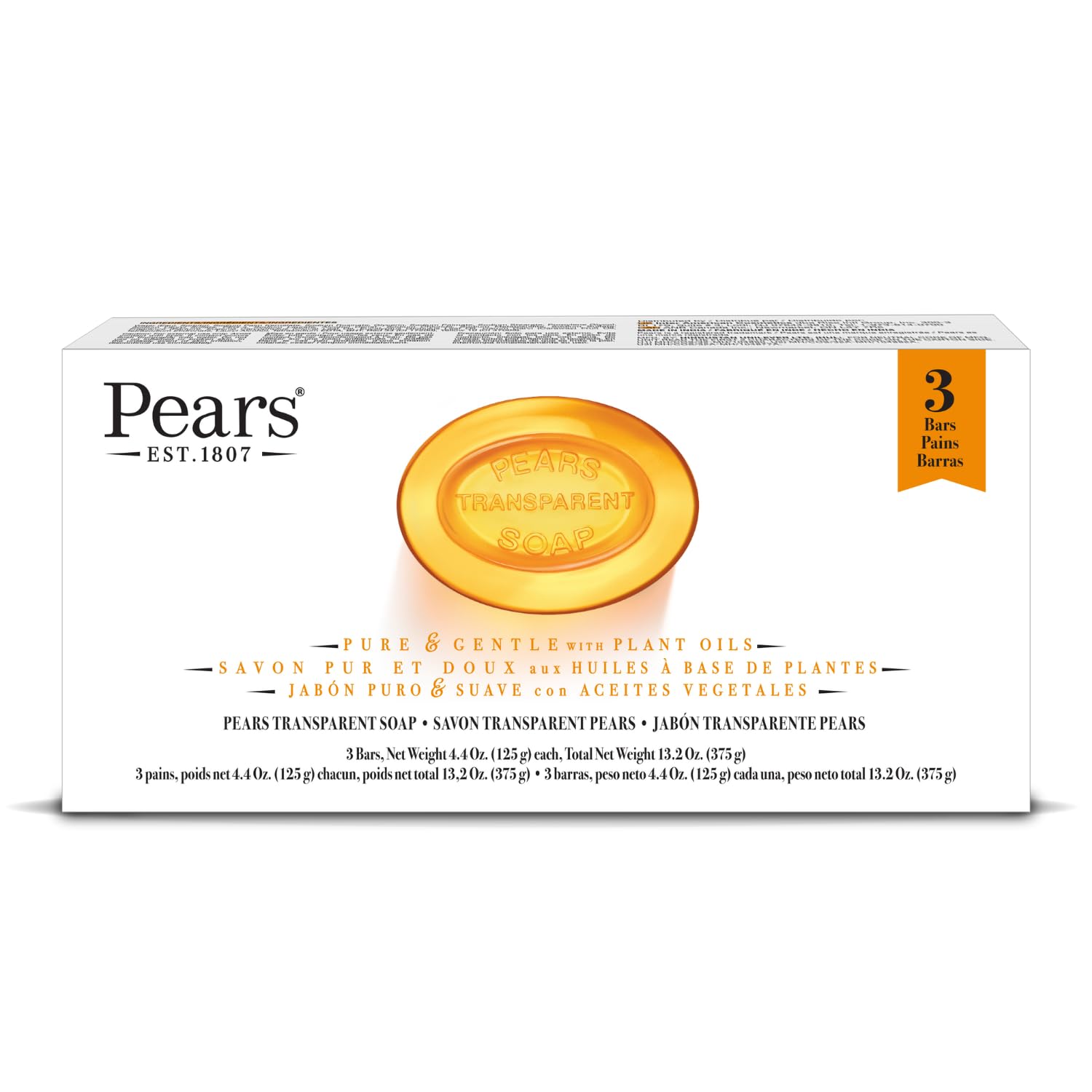 Pears Pure & Gentle Soap Bar (Combo Pack of 3) – With Glycerin for Soft, Glowing Skin & Body, Paraben-Free Body Soaps For Bath Ideal for Men & Women Pears Pure & Gentle Soap Bar (Combo Pack of 3) – With Glycerin for Soft, Glowing Skin & Body, Paraben-Free Body Soaps For Bath Ideal for Men & Women