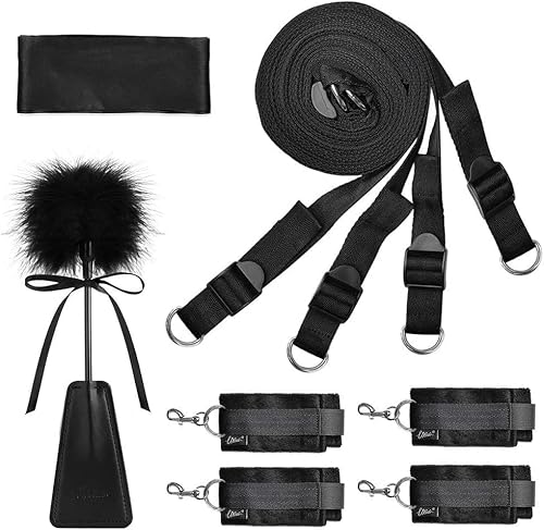 Generic Bdsm Sex Bed Bondage Restraints Kit Toys Sex Things Accessories For Adults Couples Kinky Sex Tie Downs For Women Bed Straps Restraints Sex For Under King Mattress Queen Size Bed Adult Play Sweater-F1 thumb #4