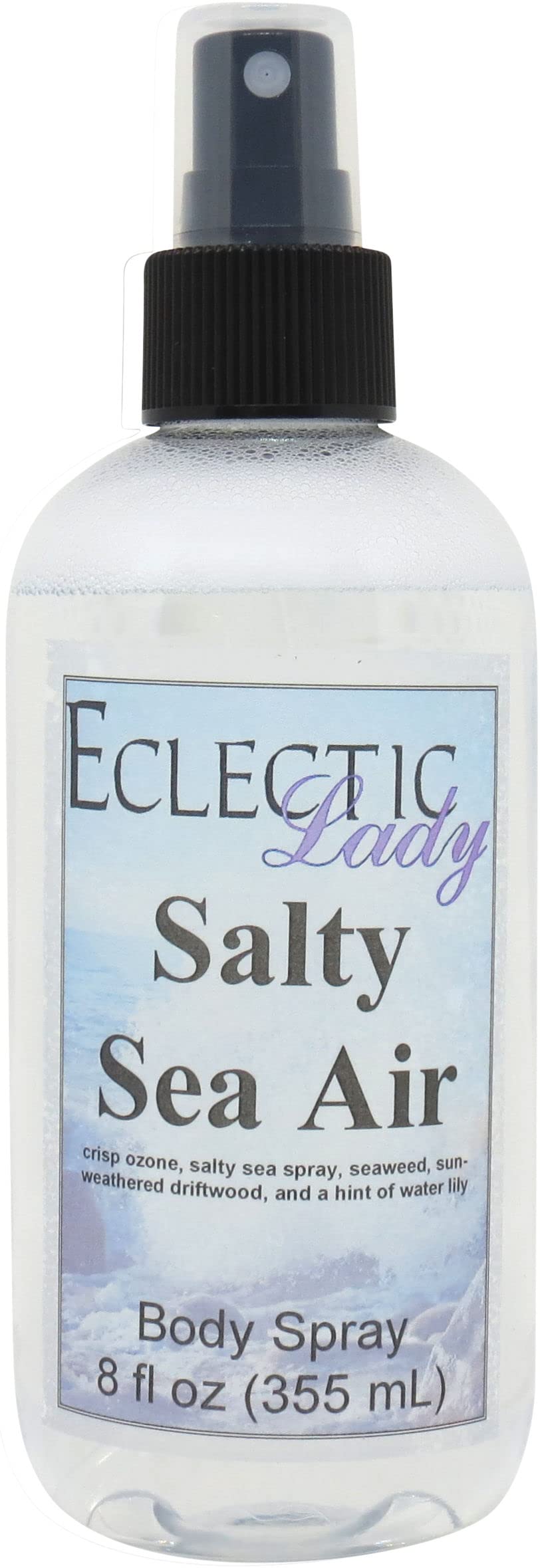 Eclectic Lady Salty Sea Air Body Spray, Double Strength, 4 ounces, Body Mist for Women with Clean, Light & Gentle Fragrance, Cologne with Soft, Subtle Aroma For Daily Use