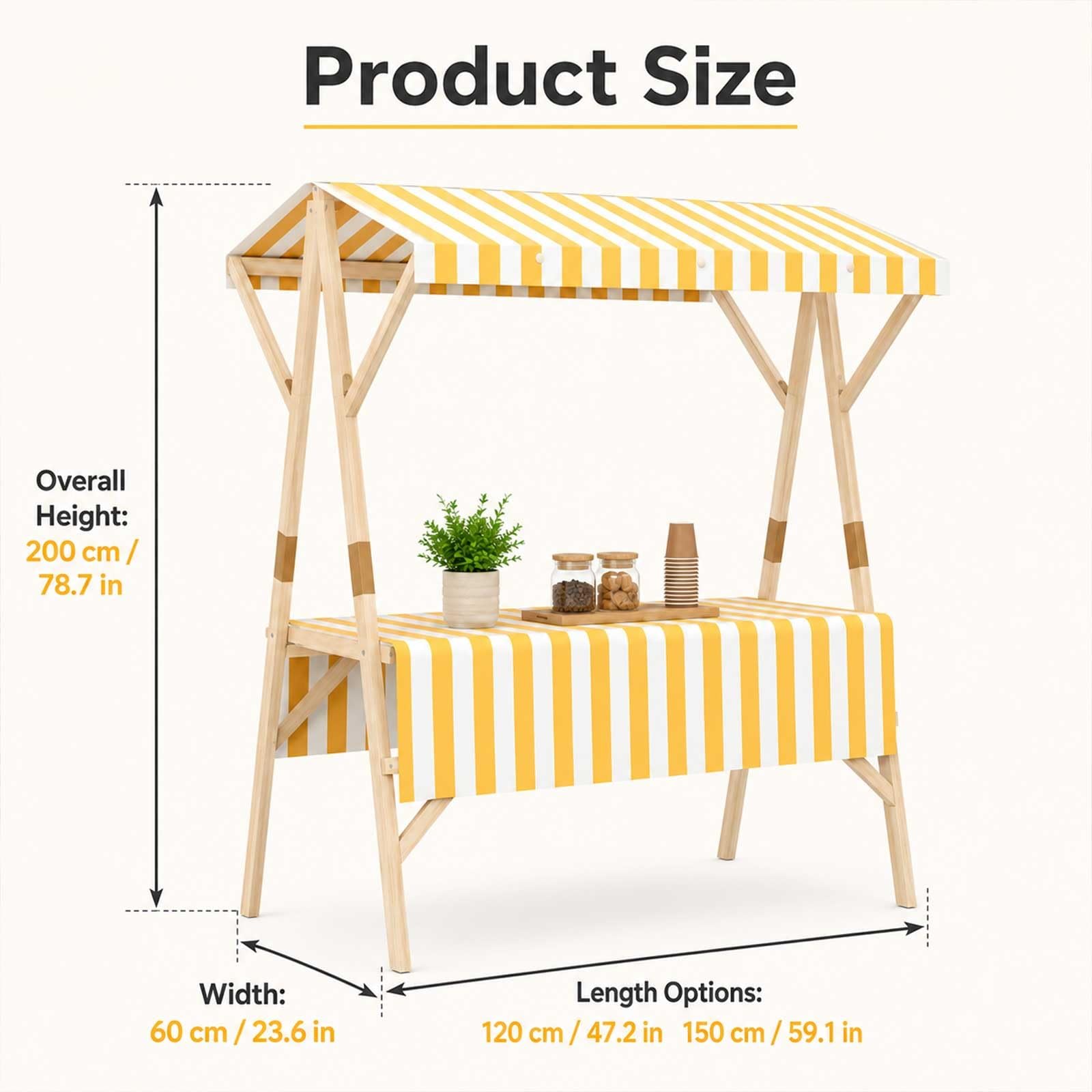 Marktstand Imbisswagen, Verkaufsstand Aus Holz Mit Markise, Faltbarer Bauernmarktstand, Mobiler Kiosk Für Süßwaren, Eis, Snacks, Street Food, Messe, Handwerk, Outdoor Events(Green dark b,47.2in/120cm)