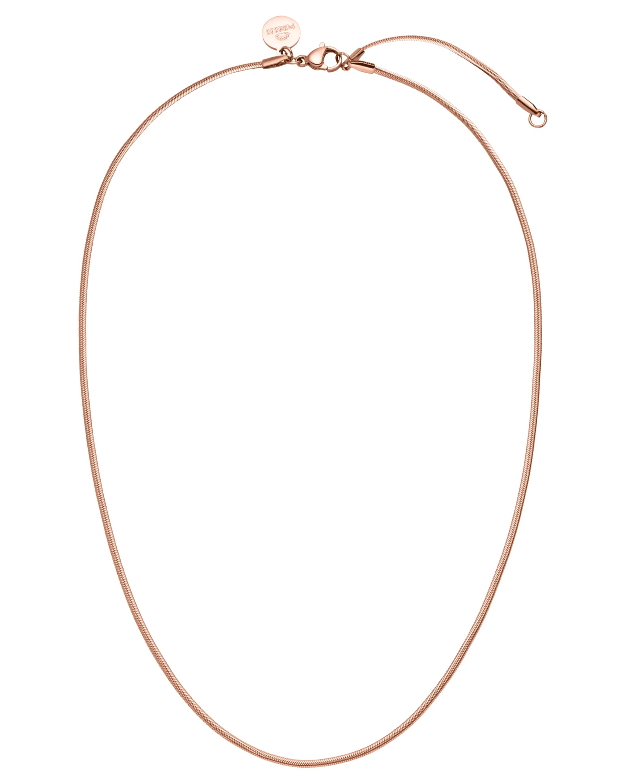 Purelei Sleeky Kette Damen (Rosegold) – Halskette Damen aus langlebigem Edelstahl – Wasserfeste Kette – 40-45 cm Länge verstellbar