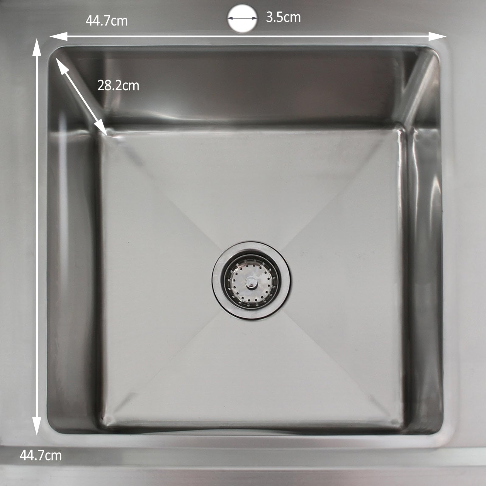 Fregadero de Cocina 120cm Izquierda – Acero Inoxidable 201, Seno Profundo, Escurridor Izquierdo con Pies Ajustables, Protector contra Salpicaduras+Tapón Colador GRATIS, Lavabo Comercial Profesional