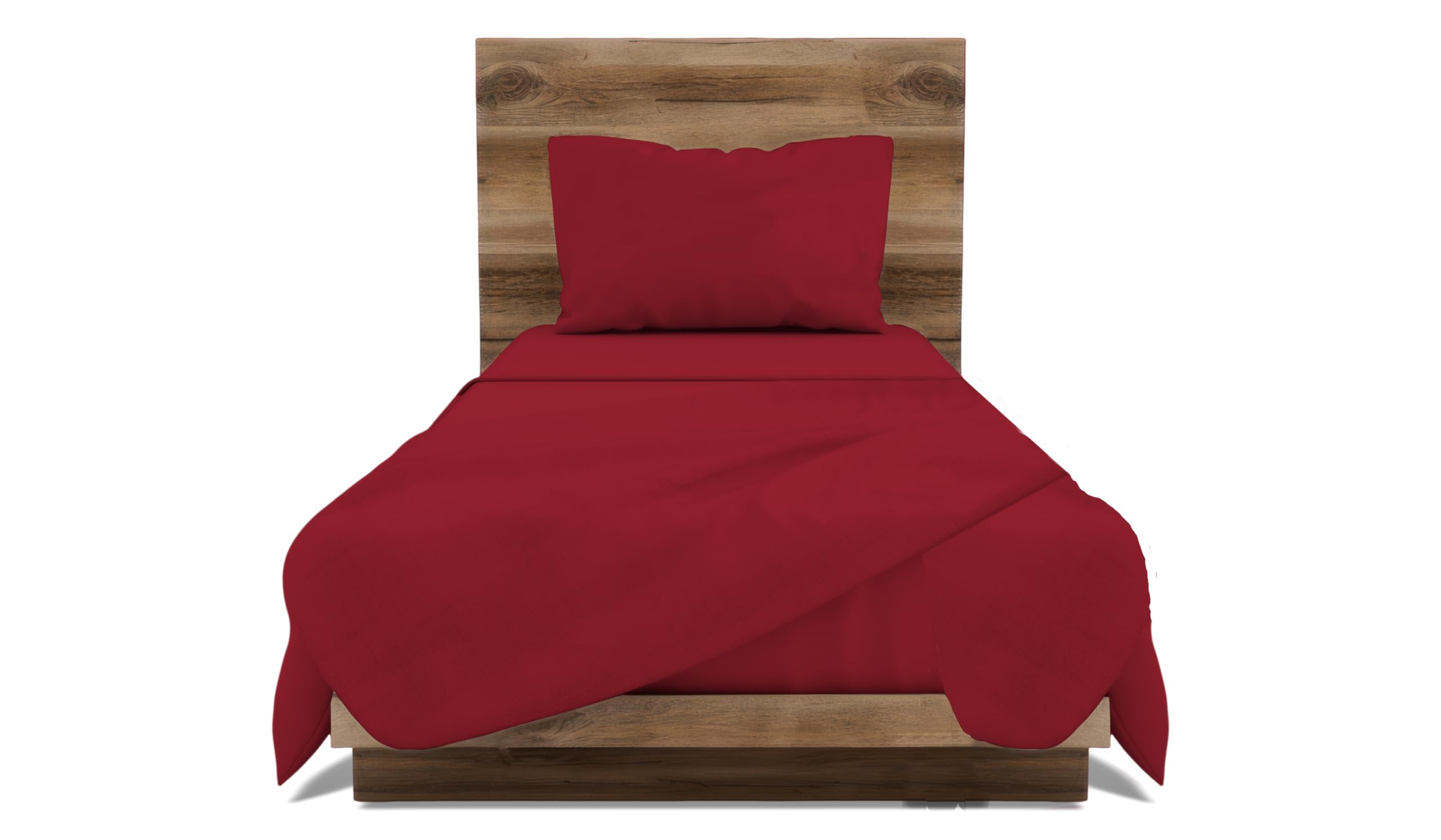 Parure de lit rouge 100% coton Gemitex anti-boulochage et hypoallergénique