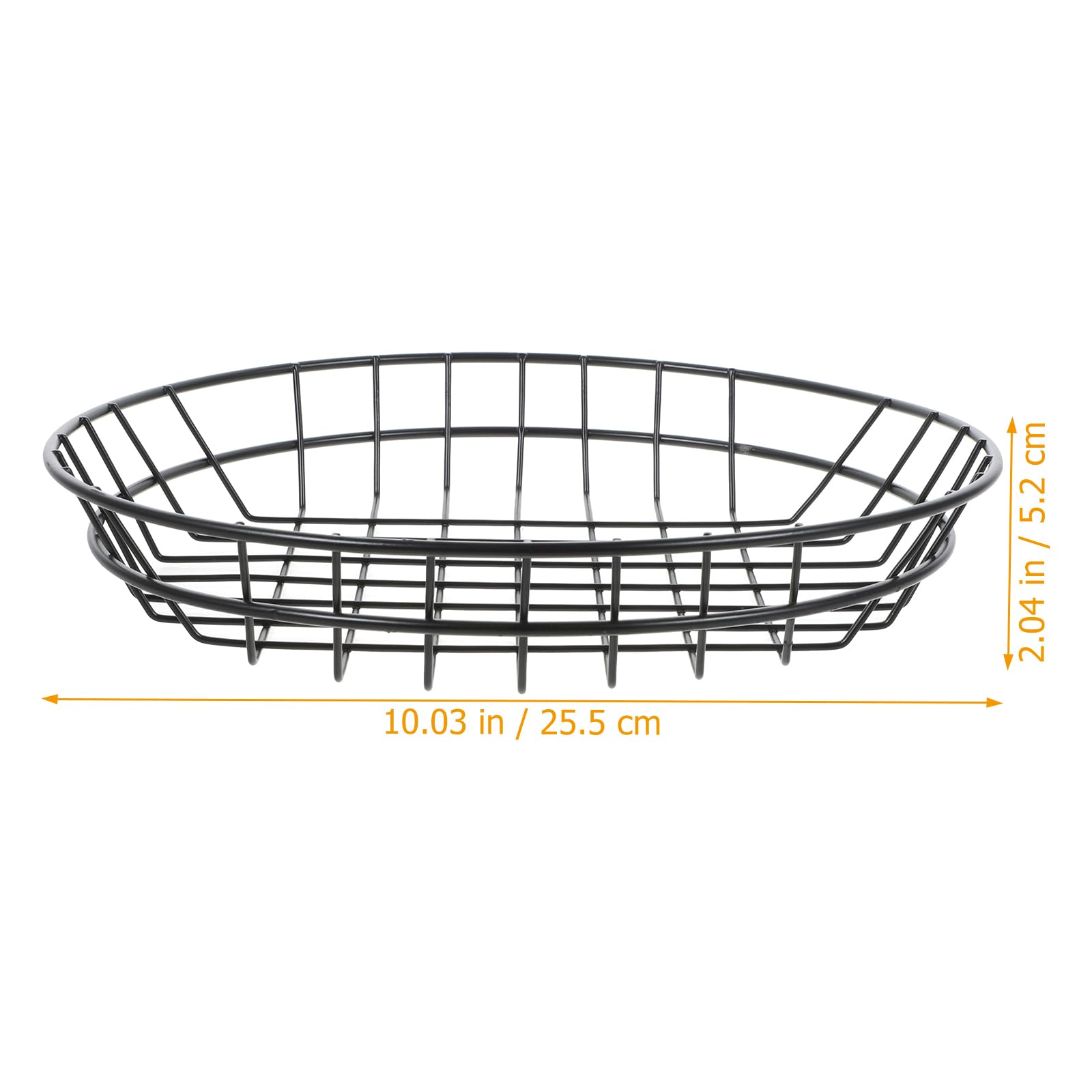 DOITOOL 2Pcs Black Wire Bread Basket,10 inch Metal Fruit Basket,Fast Food Baskets for Serving Burger,French Fries,Hot Dog,Egg,Picnic Basket Kitchen Countertop Fruit Bowl Vegetable Holder
