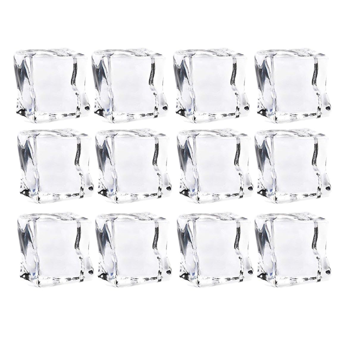 CRAFTHROU Cubitos de Falsos de Acrílico Transparentes 48 Reutilizables en Forma Ligeramente Irregular para y Relleno de Jarrones
