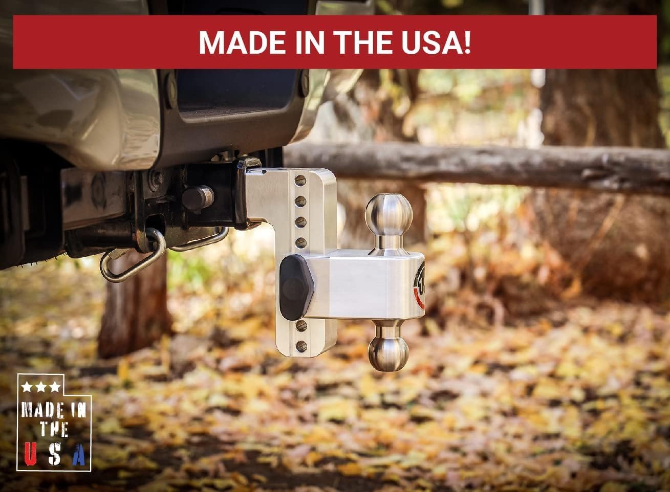 Weigh Safe LTB10-2, 10" Drop 180 Hitch w/ 2" Shank/Shaft, Adjustable Aluminum Trailer Hitch & Ball Mount, Stainless Steel Combo Ball (2" & 2-5/16") and a Double-pin Key Lock