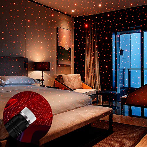 USB Night Light, BAILONGJU Star Projector Night Light, Adjustable Romantic red Interior Car
