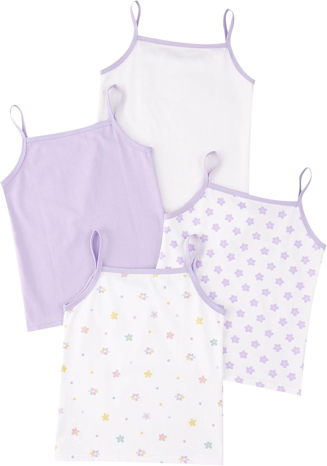 Kids Girls Tagless Cami Vest Cotton Cute Printed Camisole Undershirts Soft Breathable Tank Tops Underwear