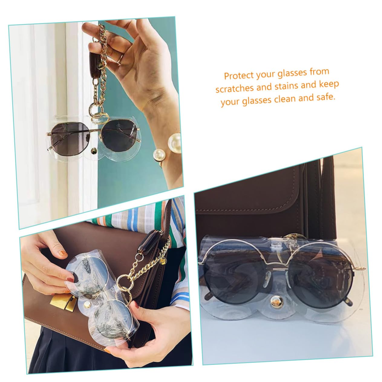 Custodia Per Occhiali Da Sole Porta Occhiali Da Sole Portatile Titolare Degli Occhiali Custodia Porta Occhiali Borsa Per Occhiali Rame Placcato Oro Transparent