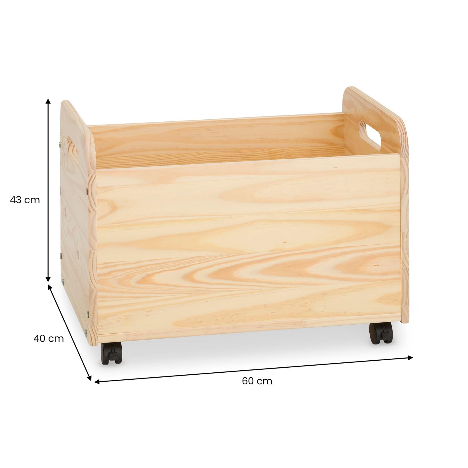 IDIMEX Spielzeugkiste Benjamin aus Kiefer Massivholz Natur - Kinderzimmer Aufbewahrung, Spielzeugbox, Holzkiste mit Rollen, Aufbewahrungstruhe