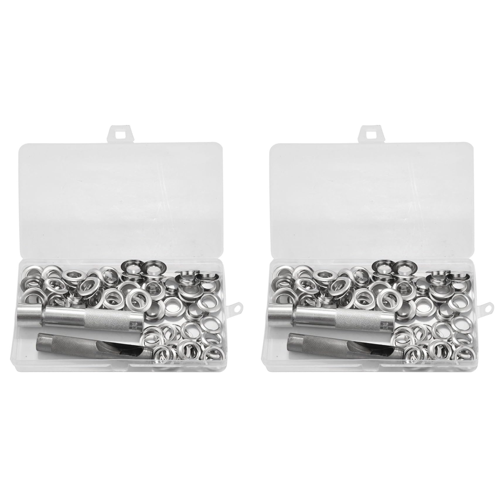 Jnchdghwa Silver 200Pcs Punch Grommets And Tarpaulin Awning Tent Tarp Repair Kit Hole Eyelet New