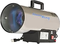 Flame King 60,000 BTU Portable Propane Forced Air Heater for Jobsite, Garage, Patio, Construction - Stainless Steel