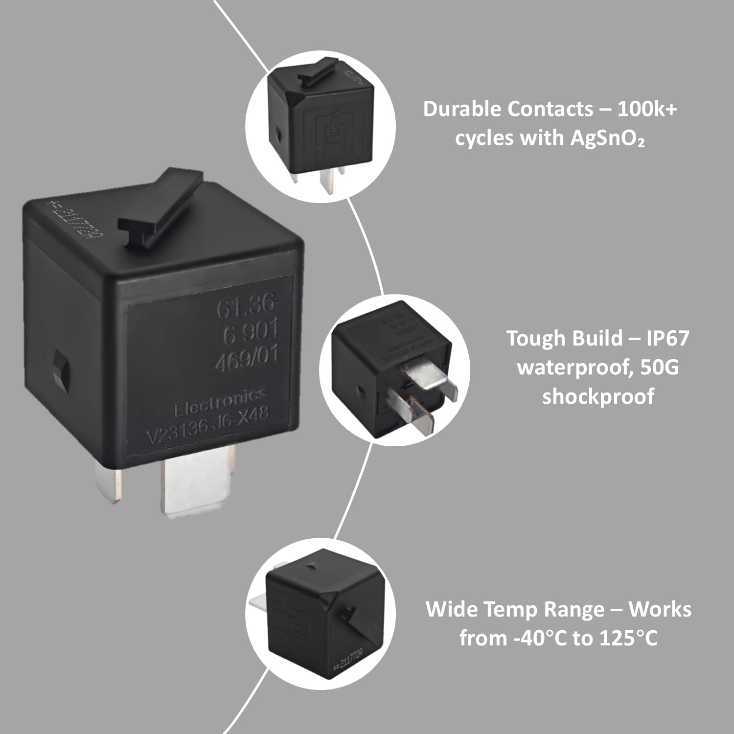 V23136-J6-X48 12VDC Automotive Power Relay for E90 E91 E92 E93 CAS Module