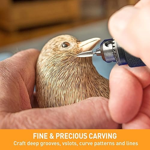 Miniatura 4 de Brocas de tallado de madera para herramienta giratoria Dremel, 5 piezas de accesorios de taladro de grabado, herramienta de tallado de madera con