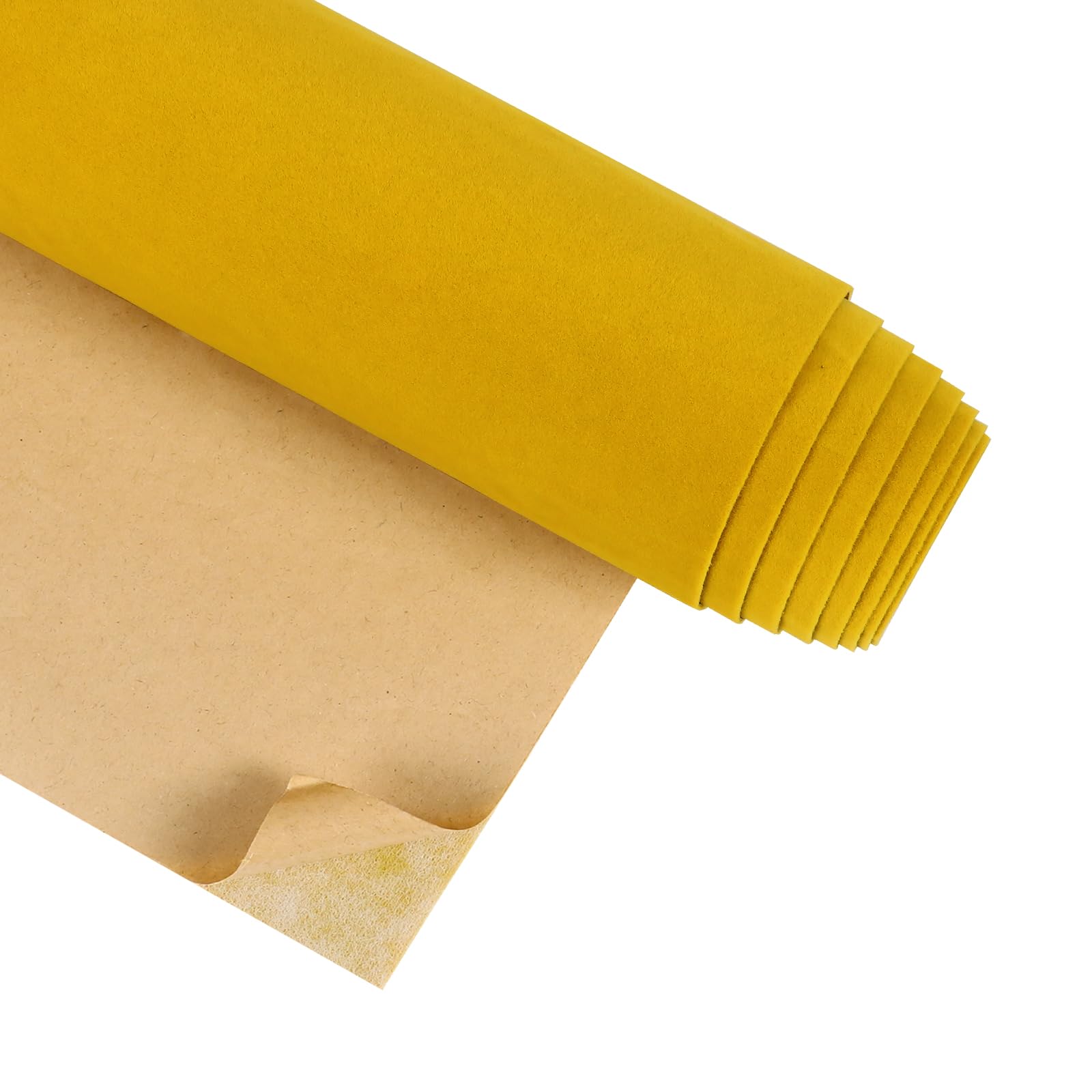Photo 1 of CRE8TIVE Mustard Yellow Velvet Drawer Liner Felt Velvet Flocking Liner for Jewelry Drawer Box Lining Self Adhesive Felt Sheets Plush Fabric Wallpaper Peel and Stick for Bedroom Cabinets Crafts 12"x80"