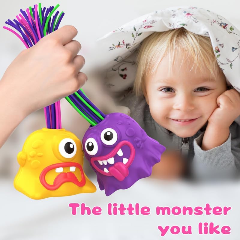 Miniatura 2 de 2 juguetes divertidos de monstruo gritando para jalar el cabello, juguetes antiansiedad y ventilación, diferentes gritos hechos por tirar del