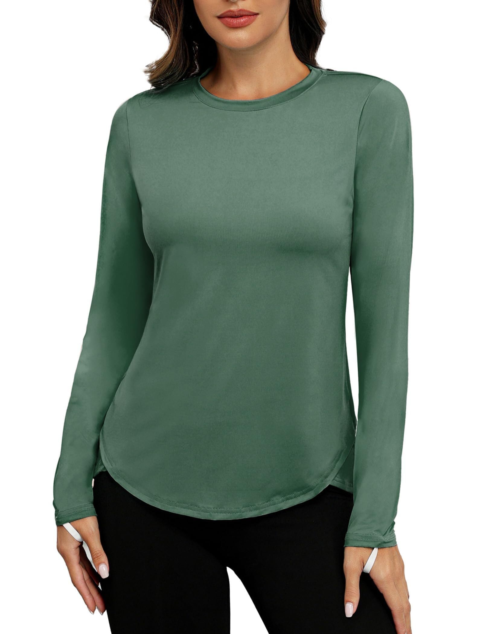 PINSPARK UV Shirt Damen UPF 50+ Sonnenschutz Sportshirt Schnelltrocknend Sport T-Shirt Leicht Laufshirt Yoga Langarmshirt Atmungsaktiv Funktionsshirt Fitness Rashguard