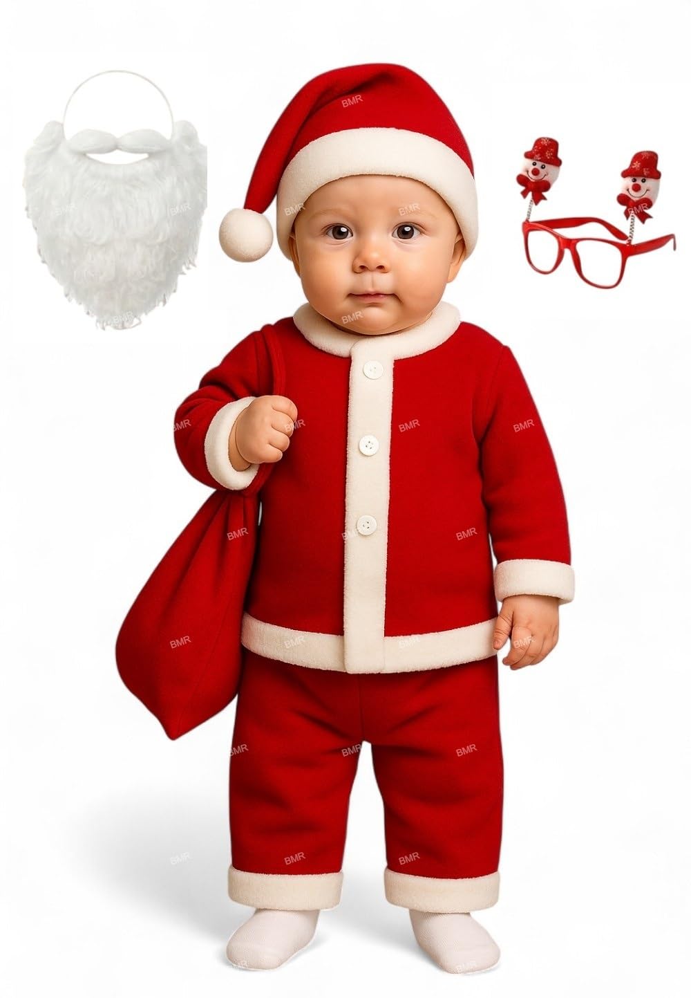 Buy Santa Claus Dress Costume for Boys Girls Kids (0- 6 Months) by