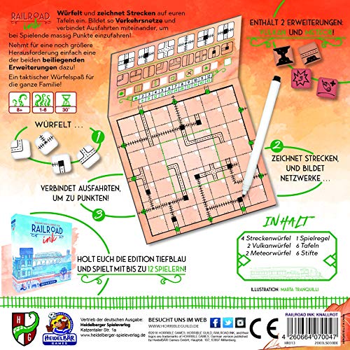 Heidelberger Spieleverlag, Horrible Guild HR013, Railroad Ink: Edition Bright Red, Dice Game for 1-6 Players, from 8 Years - Image 2