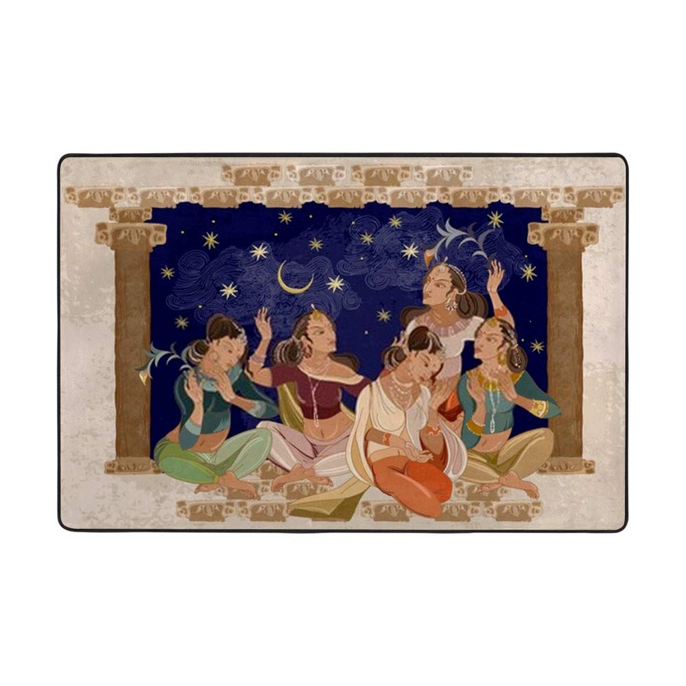 Tapis indien pour femme Ruchen grand format 152x99cm en velours