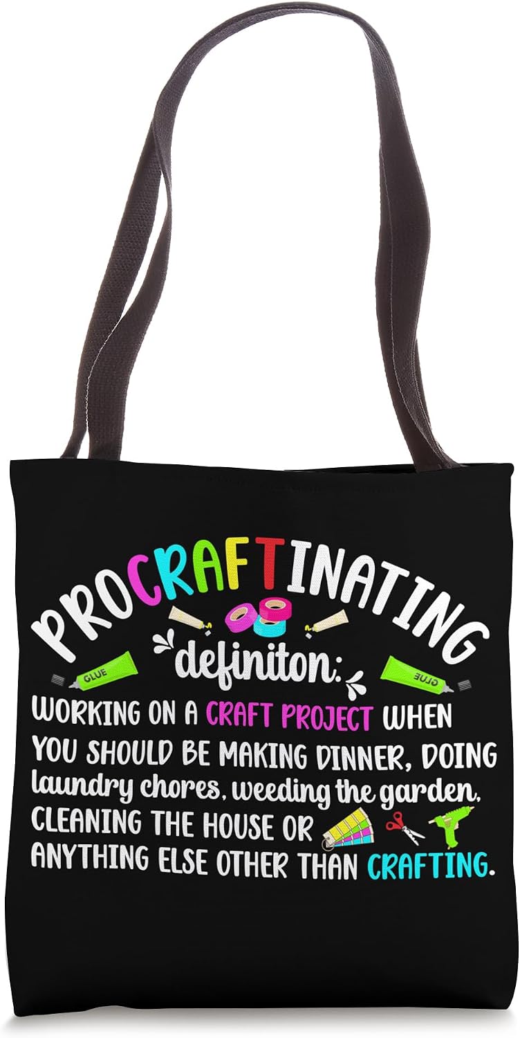 Procraftinating Definition Craft Crafter Funny Crafting Tote Bag