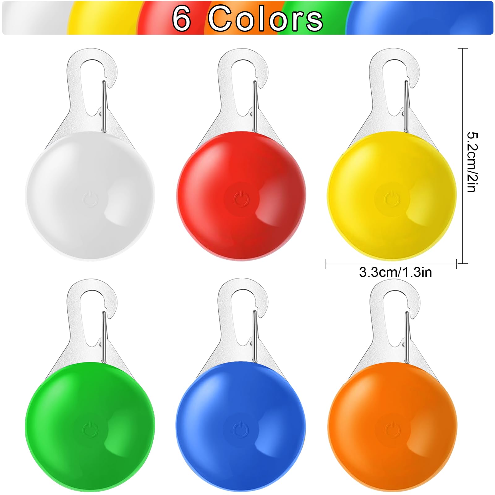 6 PCS Colgante Intermitente LED,LED de Seguridad para Perros,3 Modos de Iluminación,Luz de Seguridad Luminoso de Noche Impermeable LED,para Deportes al Aire Libre,Pasear Perro Gato,Acampar