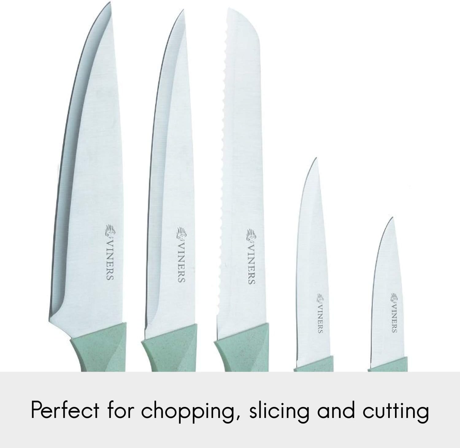 Viners Organic Green 5 Piece Knife Block, Steel