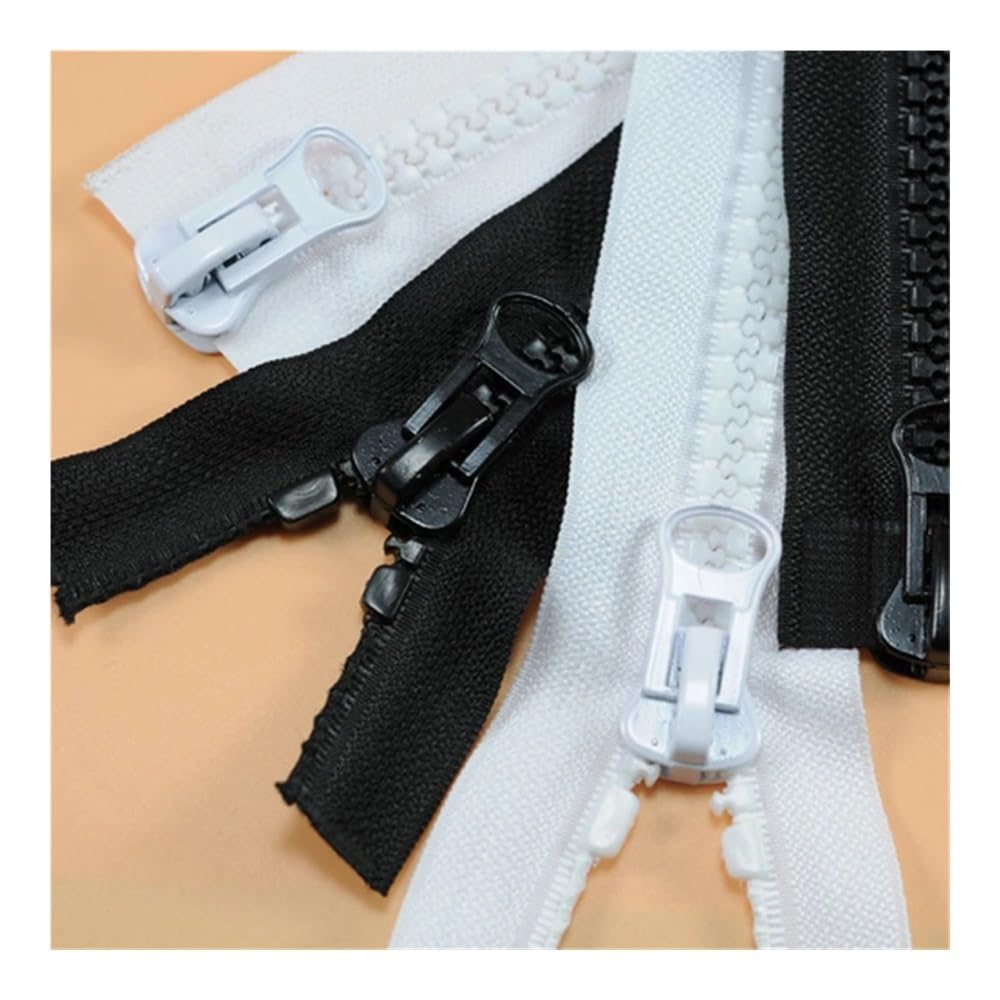 Fermeture éclair Double Tête En Résine N°8 - Longueur 60 à 150 Cm, Extrémité Ouverte, Noire - Pour Vêtements, Bricolage, Tentes