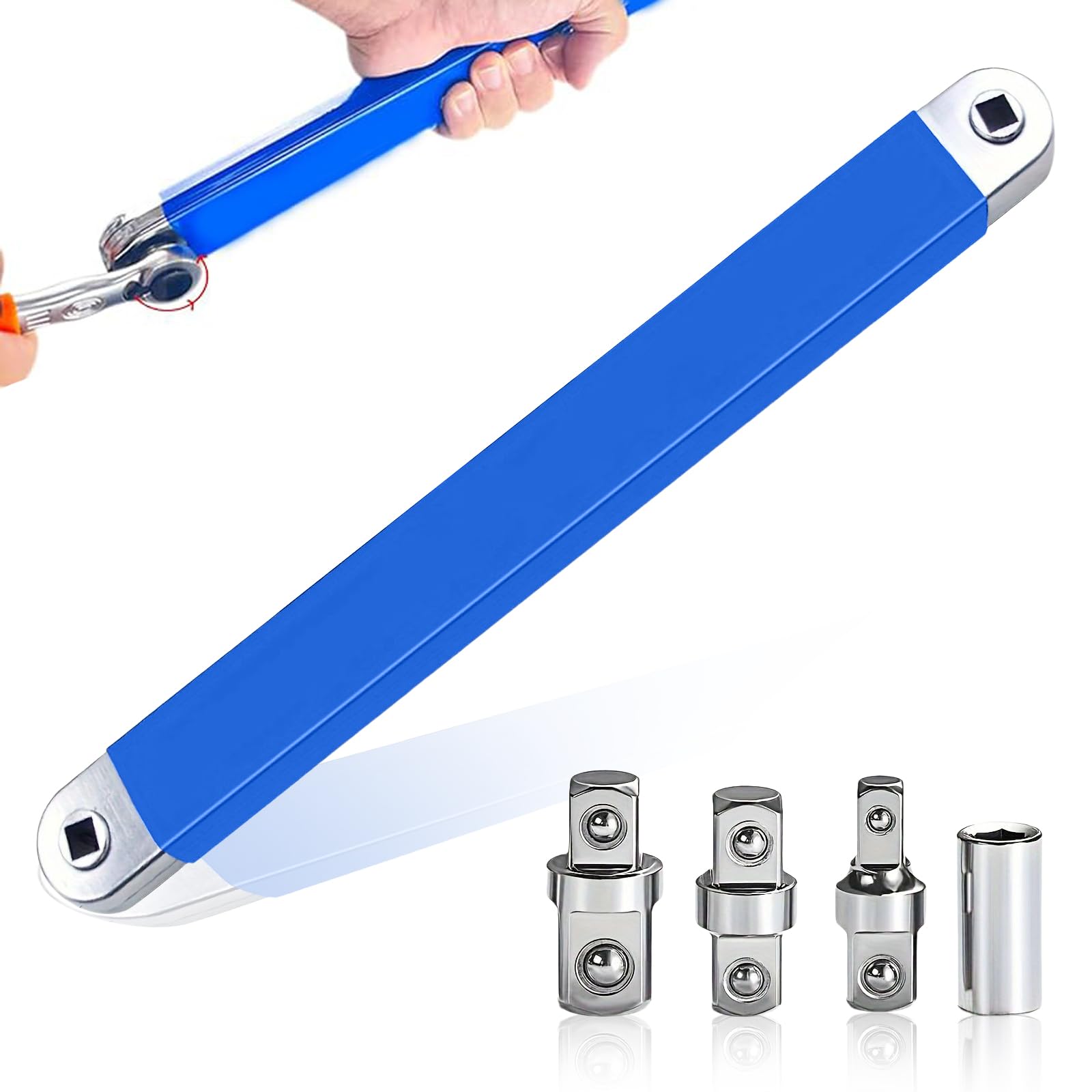 Clé d'extension coudée Offset avec adaptateur d'entraînement 1/2", 1/4" et 3/8", clé d'extension offset pour mécaniciens, artisans de garage