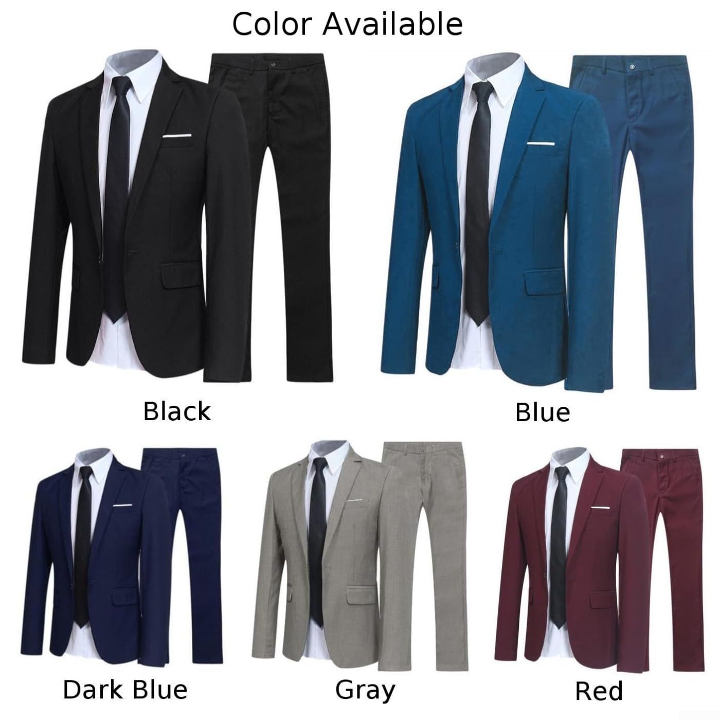 Completo elegante da uomo in tre pezzi con giacca, pantaloni e cravatta per eventi formali (2XL Nero)