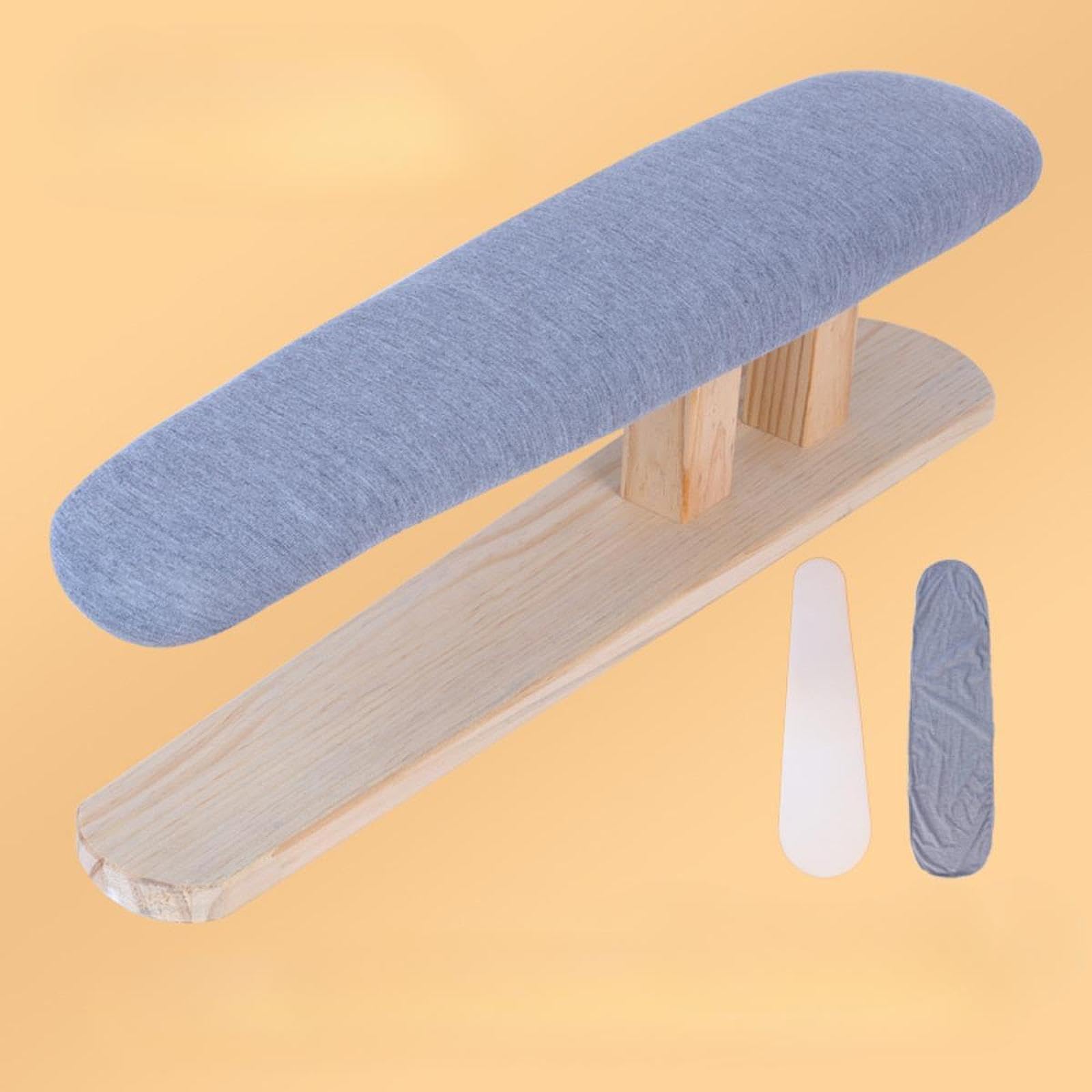 Kompaktes Bügelbrett mit Holzsockel für Wäsche Und Bastelräume, Grau 57cmx13cmx16cm