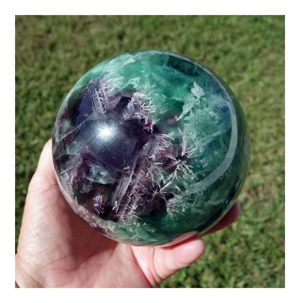 Pietra preziosa della Sfera della Sfera di Cristallo della Fluorite dell'arcobaleno Naturale Bella Collezioni di casa