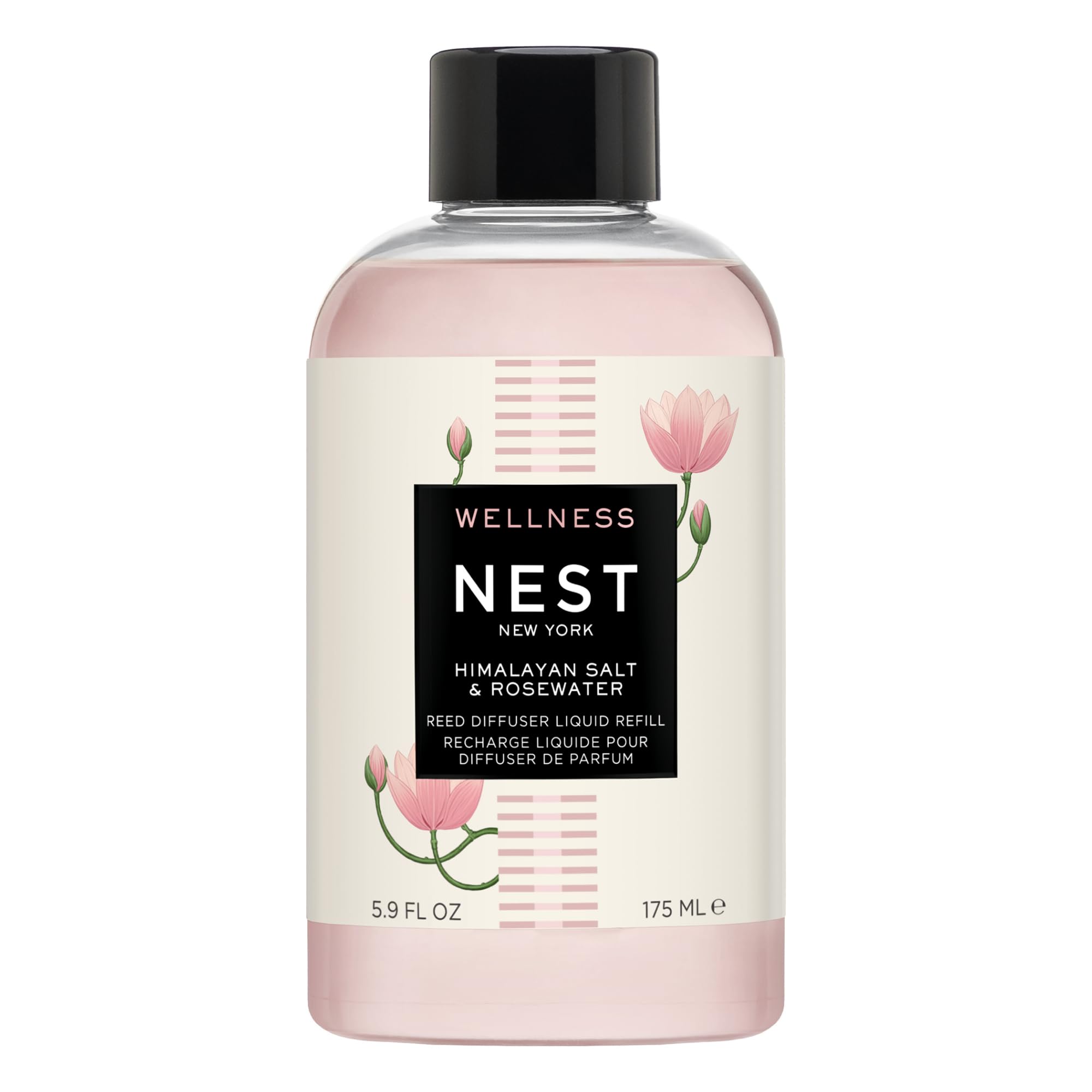 NEST New York Reed Diffuser Liquid Refill, Himalayan Salt & Rosewater - 5.9 fl oz - Fragrance for Up to 90 Days - Flame Free