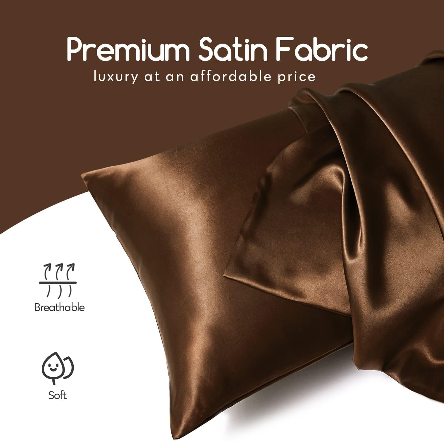 Candibella Silk Bonnet for Hair with 3 Satin Scrunchies, Satin for Curly Hair with 2 Pack Satin Pillow Covers, Adjustable, Best Gift Combo Pack (Brown) - Image 2 thumbnail