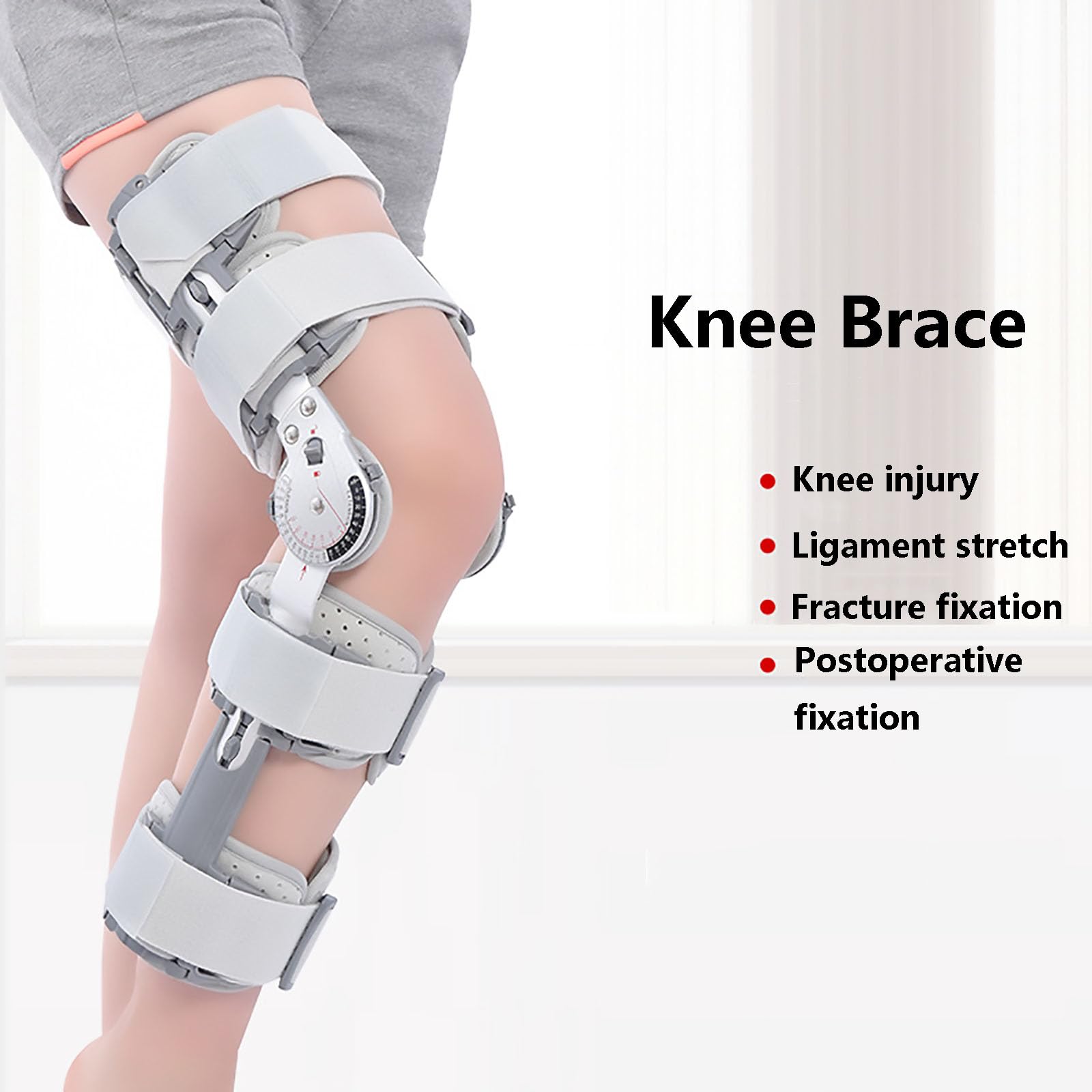 HAILM Soporte Rodillera Bisagras, Estabilizador Pierna Ajustable, Soporte Rodilla Pierna para Tendón Articulación Rodilla para Hombres y Mujeres, para Rehabilitación Ortopédica, Desgarro Menisco