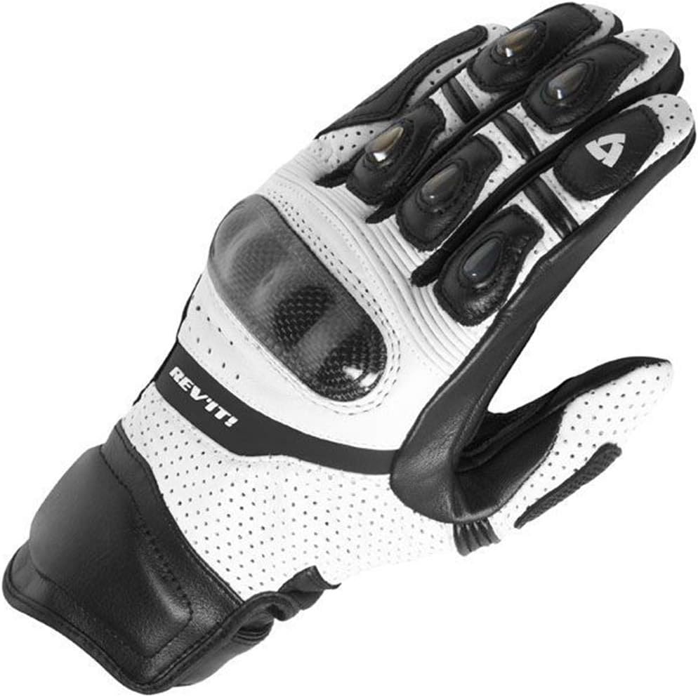 Sooiy Men's Leather Full Finger Motorcycle Gloves, Windproof Waterproof Breathble Motocross MTB Cycling Riding Motorcycle Gloves,B,XL(22_23CM)