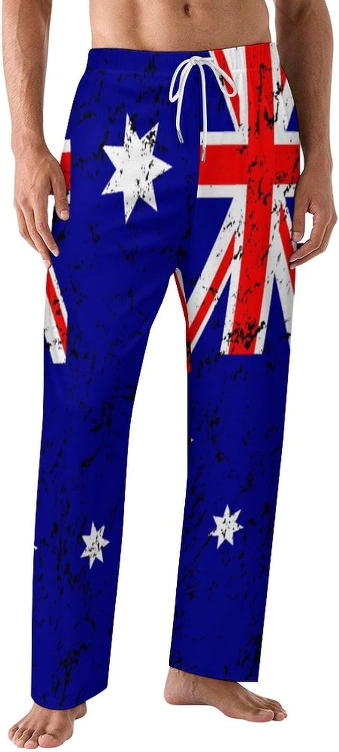 Mens Bahamas Flag Pajama Pants Soft Lounge Pants Loose PJ Bottoms,