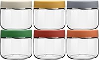 Vista 10 de EONJOE Recipientes de vidrio de 2 onzas para salsas, mini tarros de condimentos con tapas, accesorios para lonchera, paquete de 6
