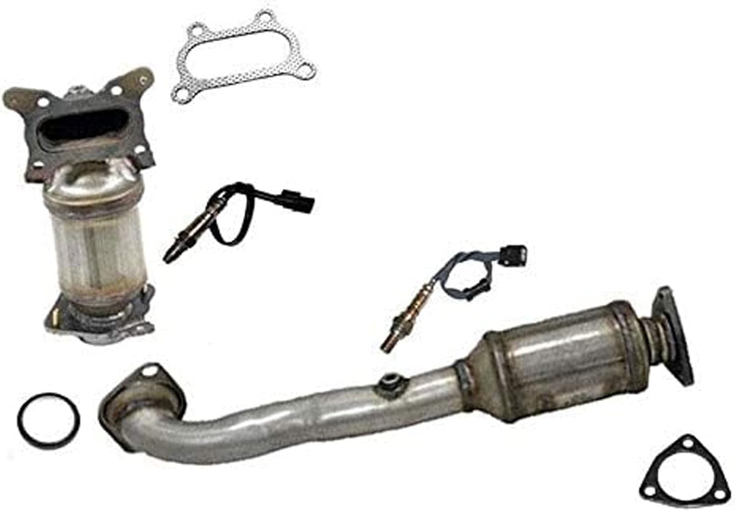 Upper & Lower (2) Catalytic Converters & (2) O2 Sensors