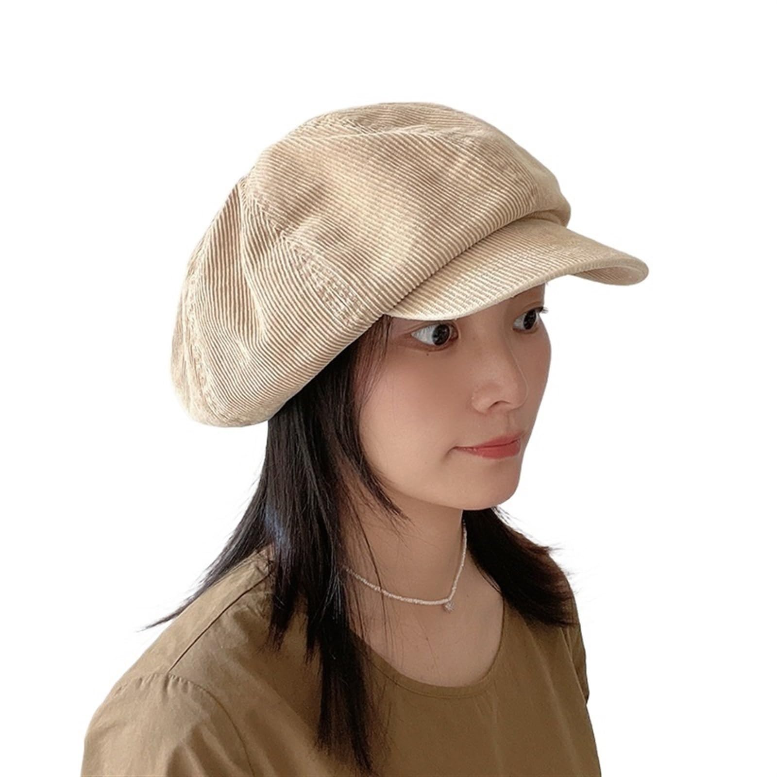 Casquette Gavroche en Velours Côtelé for Hommes/Femmes Vintage Unisexe Paperboy Peintre Béret Casquette Slouchy Béret Casquette Gavroche Chapeau(Retro Red)