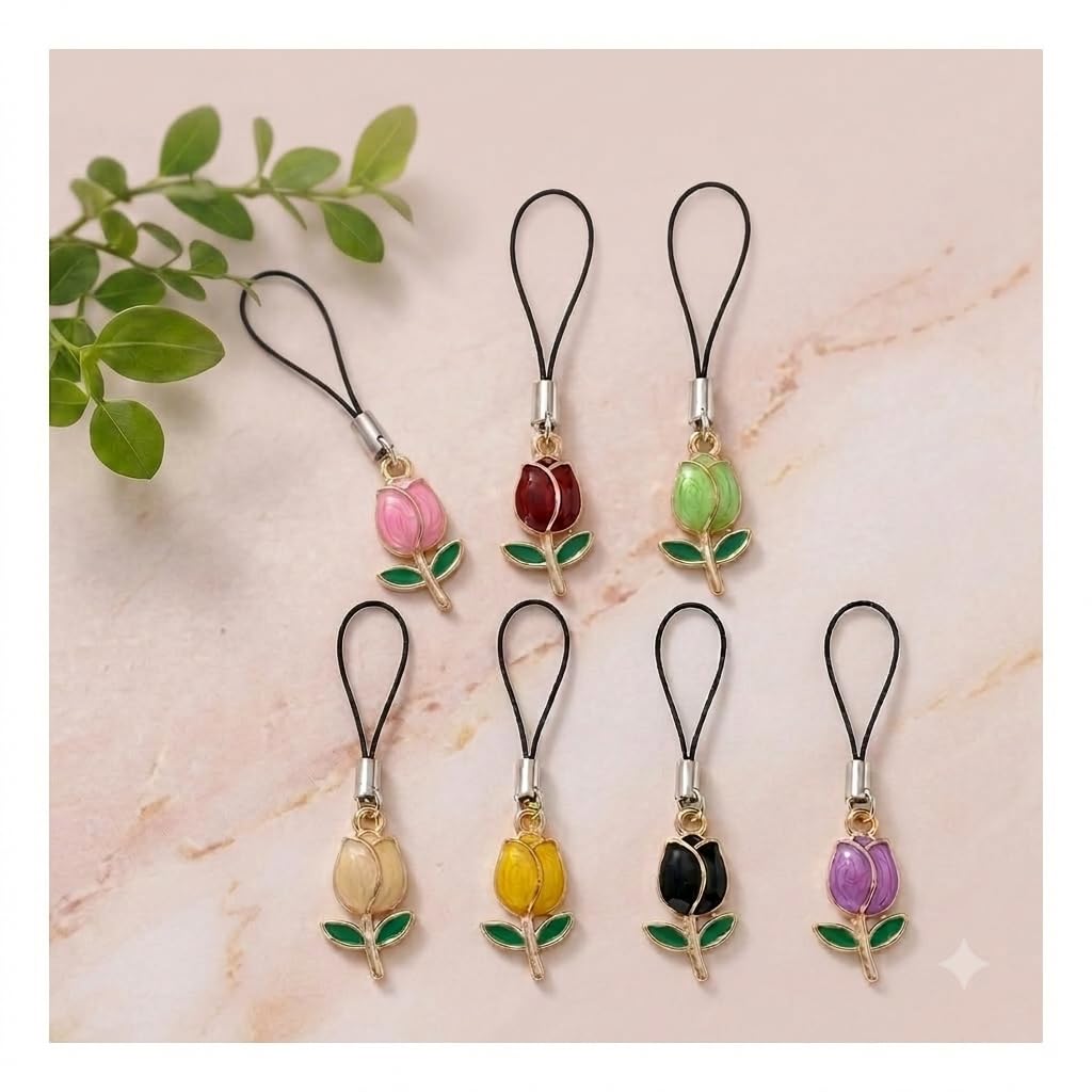 Mobile Phone Charm Strap Hanger Lanyard with Lobster Clasp for DIY Charms, Keychains & Accessories (Tulip)-image-31