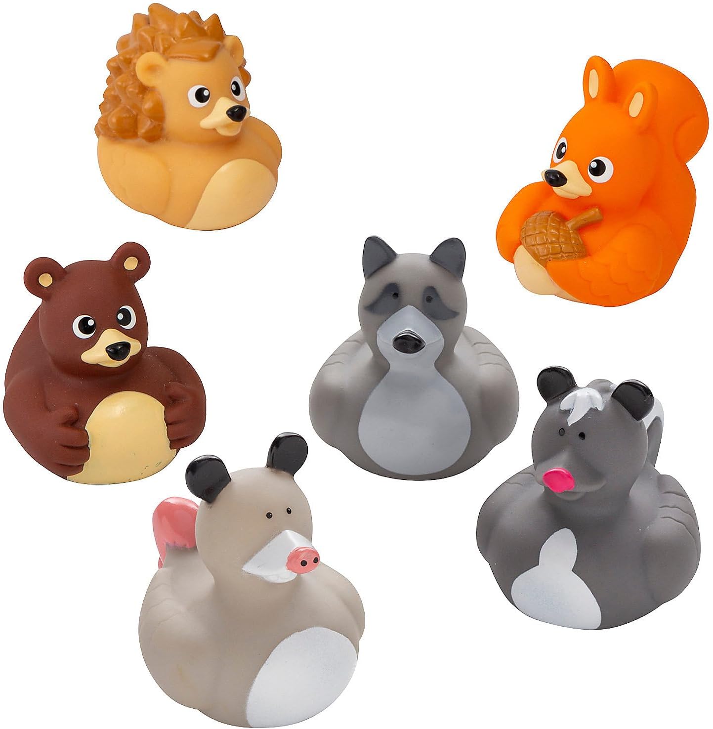 Fun Express 2" Wilderness Critters Rubber Ducks Assortment Kit - 24 Pieces