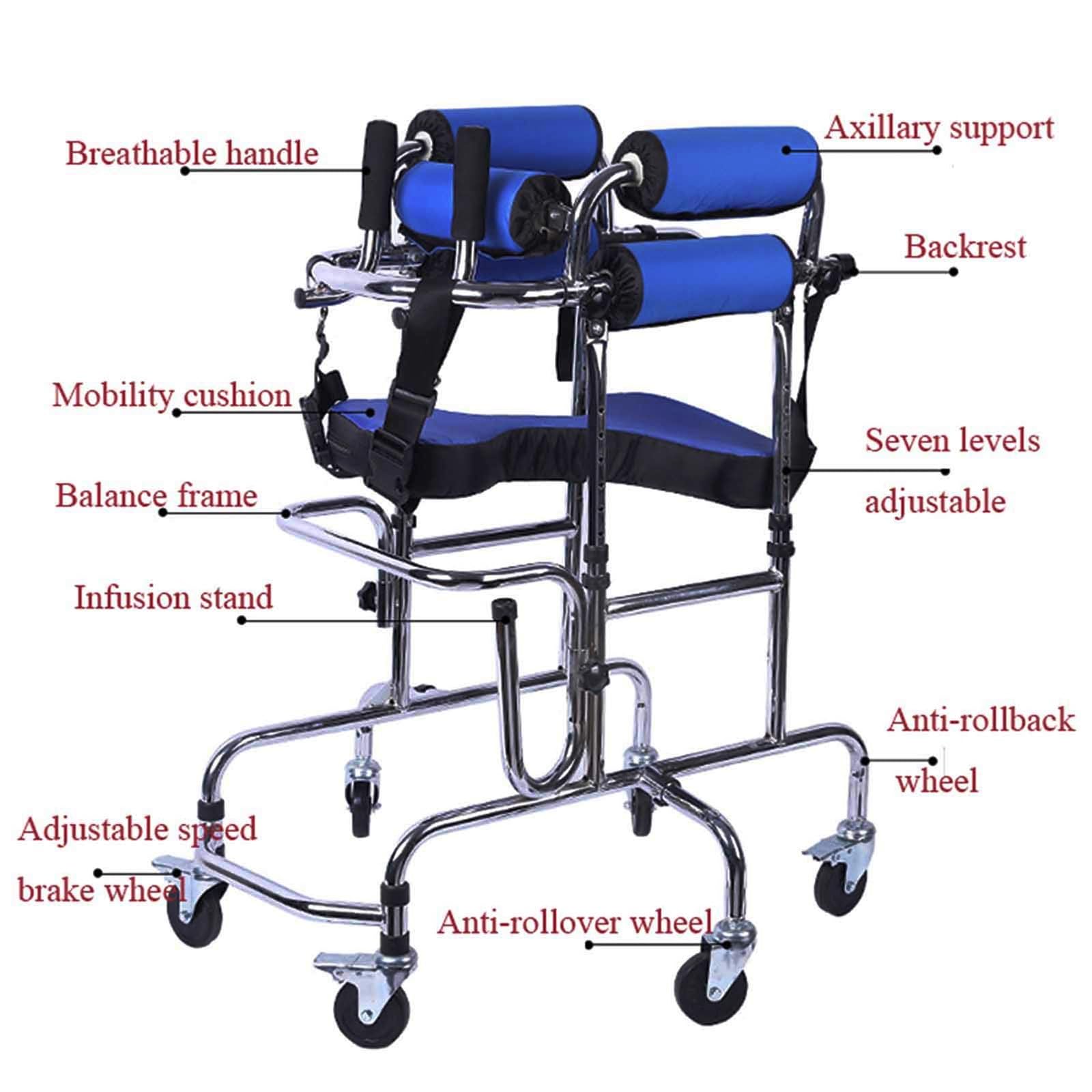 Pomoce do chodzenia dla osób niepełnosprawnych Aluminiowy rollator z regulacją wysokości dla dzieci i dorosłych Przenośny sprzęt do chodzenia dla osób z porażeniem mózgowym Lekki rollator z sie