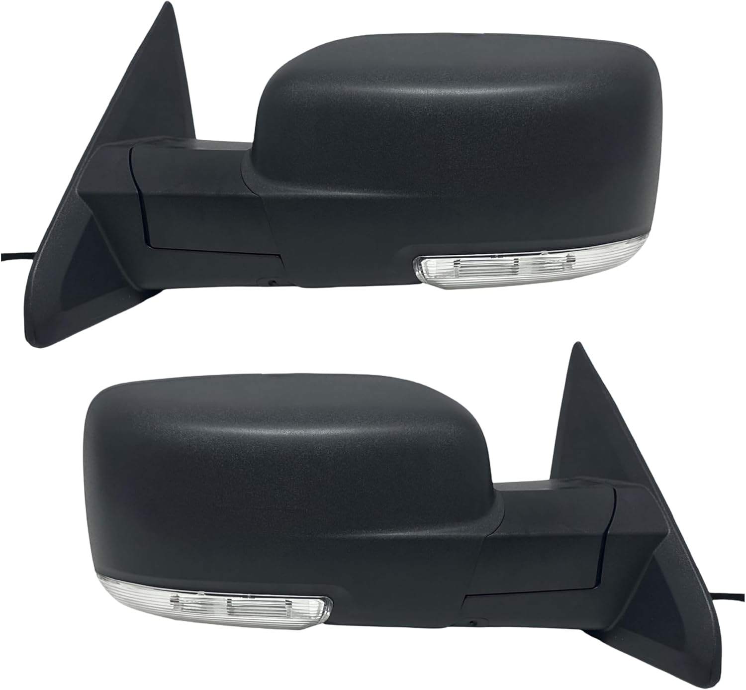 Spieg Side Mirror Set for 2009-2018 RAM 1500 2500 | 2019-2022 RAM 1500 Classic Power Adjustment Heated Turn Signal Manual Folding Puddle Light Textured Cover Pair CH1320355 CH1321355